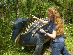 Laura targeting and clicking dino