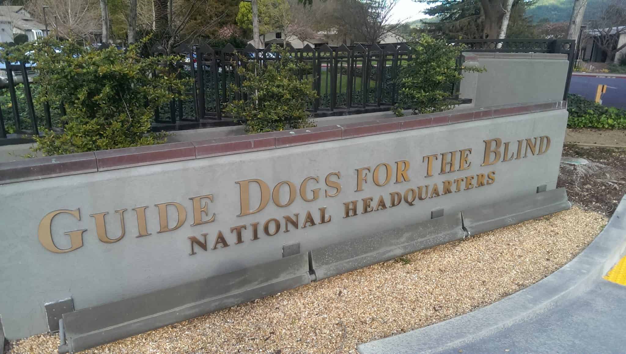 sign: "Guide Dogs for the Blind National Headquarters"
